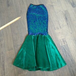 Green and Blue Sequin Mermaid Skirt